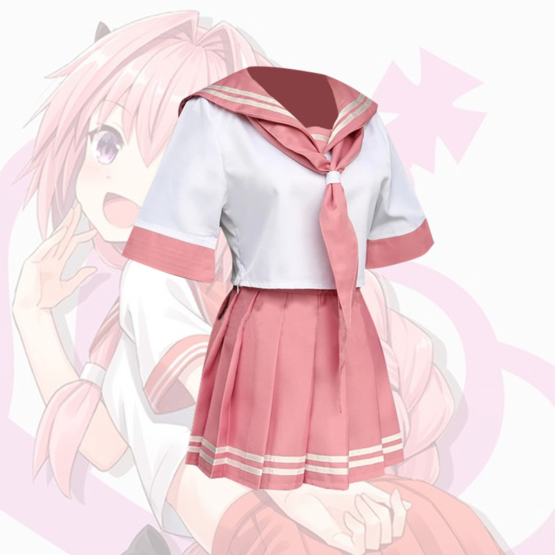 Anime Fate Astolfo Cosplay Costume JK School Uniform Sailor Dress Outfi  Women Fancy Outfit Anime Costume | Shopee Brasil