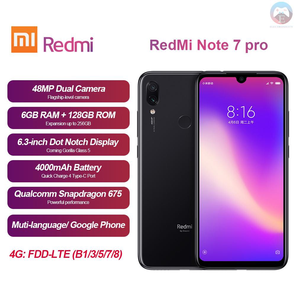 E Xiaomi Redmi Note 7 Pro Telefone Movel 6 Gb 128 Gb Snapdragon 675 Octa Core 48mp 5mp Camera Dupla 6 3 Polegadas Fhd Shopee Brasil