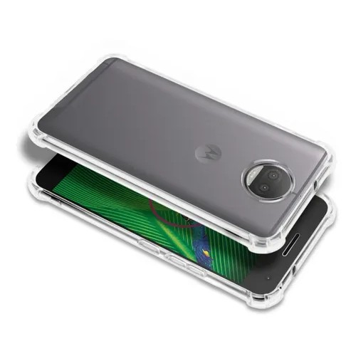 Capa Capinha Case Anti Impacto Transparente Moto G5s Plus Xt1802 +  Película De Vidro Temperado 9D + Kit Aplicação (Cobre a Tela Toda)