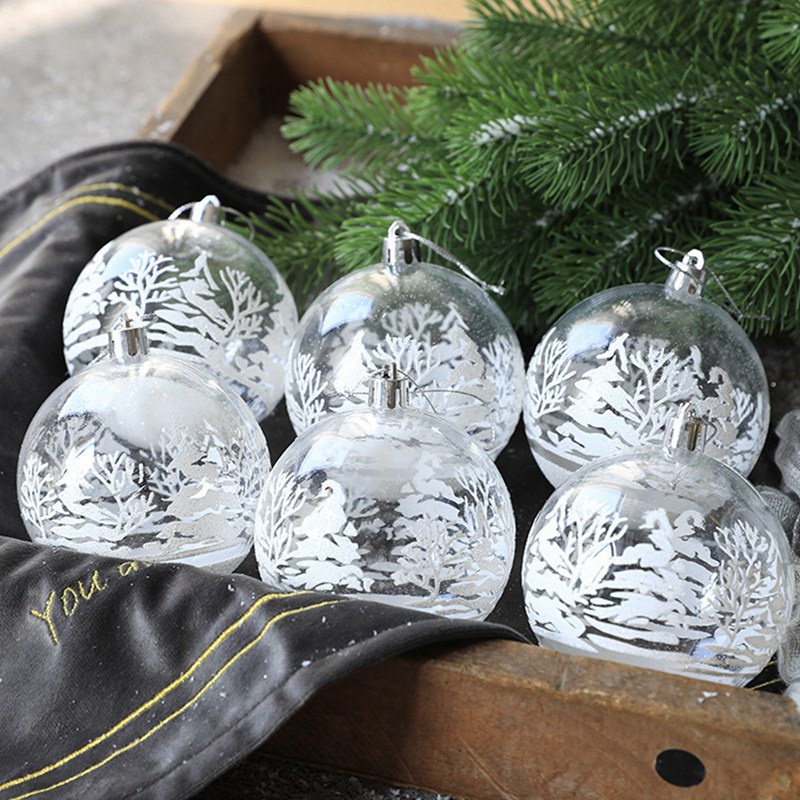 Decoração Da Árvore De Natal Branco Transparente Neve Bola Pingente  Decoração De Natal Decorações De Natal Para Árvore De Natal Pendurado  Ornamentos De Natal Presente De Natal Idéias | Shopee Brasil