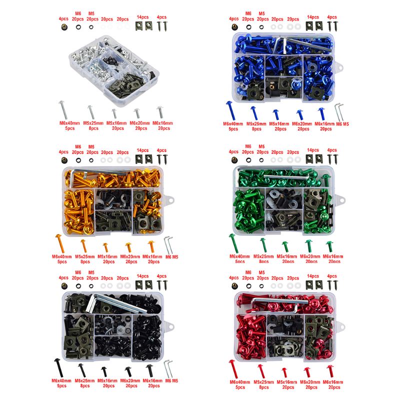 KIN CNC Liga M6 M5 Kit De Parafusos De Carenagem Para CBR600RR CBR900RR Porcas De Carro Parafuso Automático