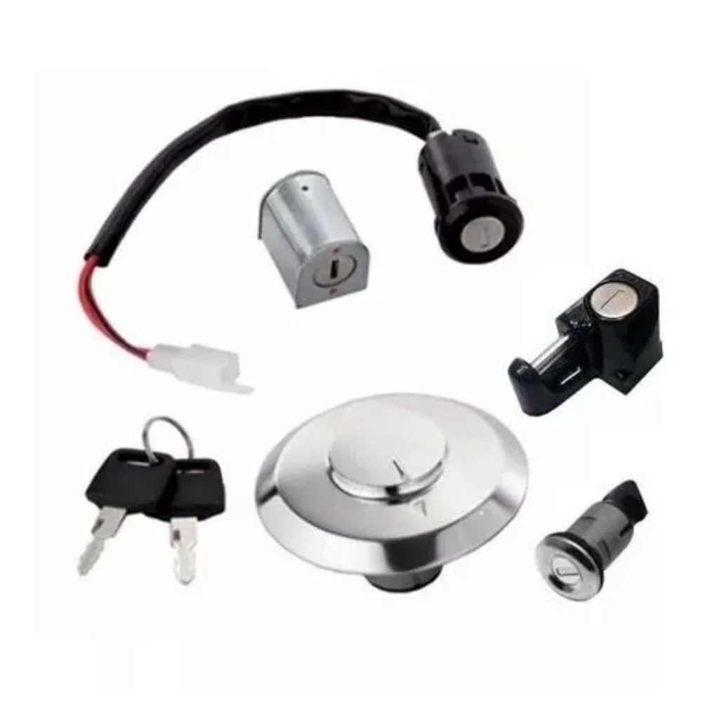 Kit Chave Igniçao Titan 125 Ks/es 4 Fios 2000 2001 Tampa Tanque/trava Guidao/trava Capacete/tampa Lateral