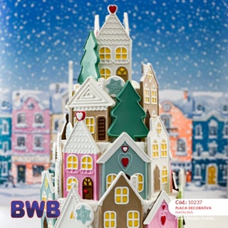 Placa Decorativa Natalina Forma BWB em Acetato Casinha Castelo de Chocolate E Confeitaria-Cód.10237 em Oferta na Shopee