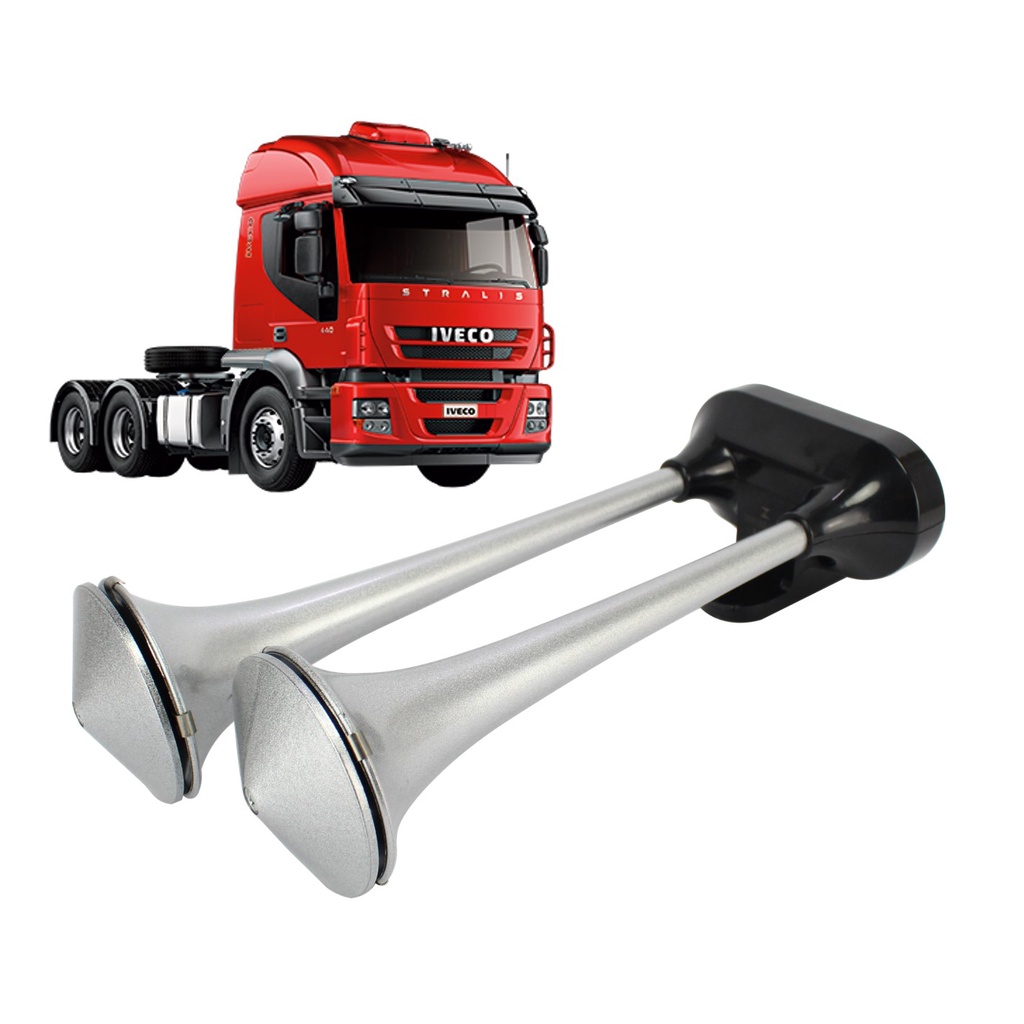 Buzina Eletropneumática 2 Cornetas Fechadas Iveco Stralis - Kauai - Spare Parts and Accessories for Vehicles