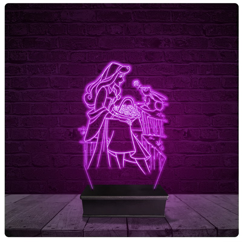 Luminária e Abajur Acrílico Led - Cinderela Princesa 6