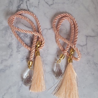 Kit 02 Enfeites Cordões com Tassel e Ponta de Acrílico Para Vidros Difusores ou Sabonete