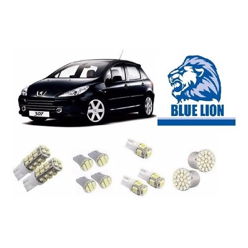 Kit Led Super Branca Lanterna Teto Placa Re Peugeot 307