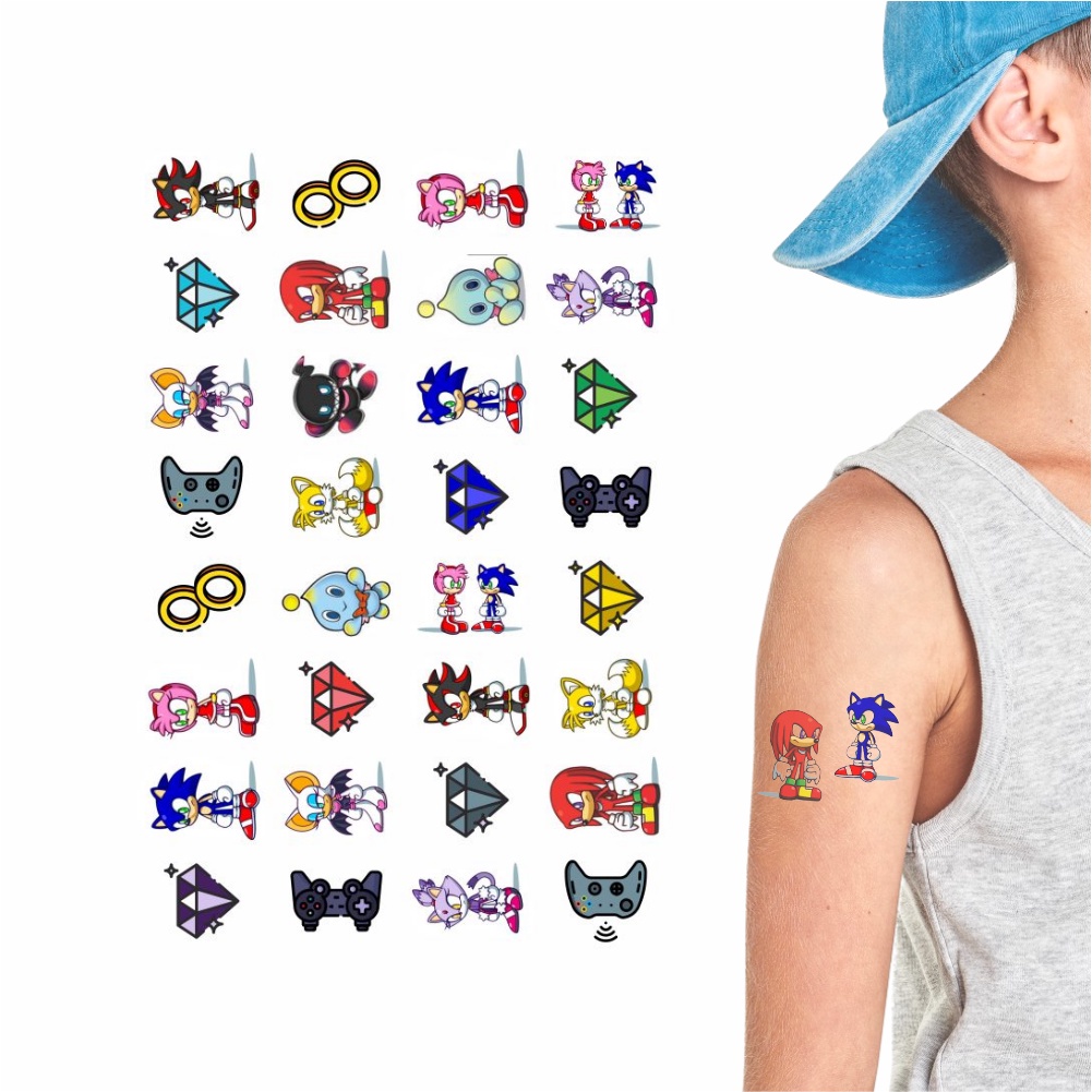 Tatuagem Temporária | Kit Festa 32-063 | Ouriço Azul em Oferta na Shopee
