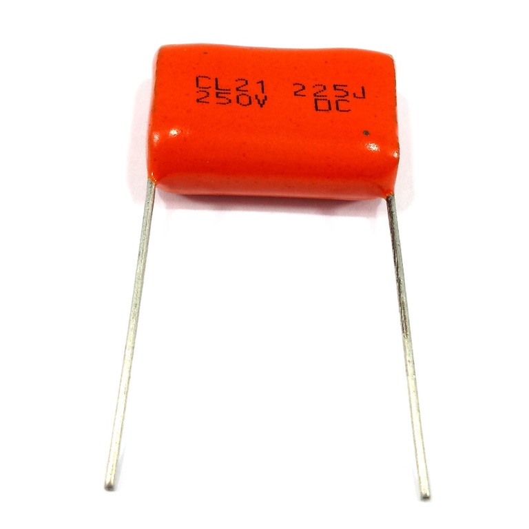 CAPACITOR POLIESTER 2M2 250V LARANJA - 225J 250V - (TWEETER)