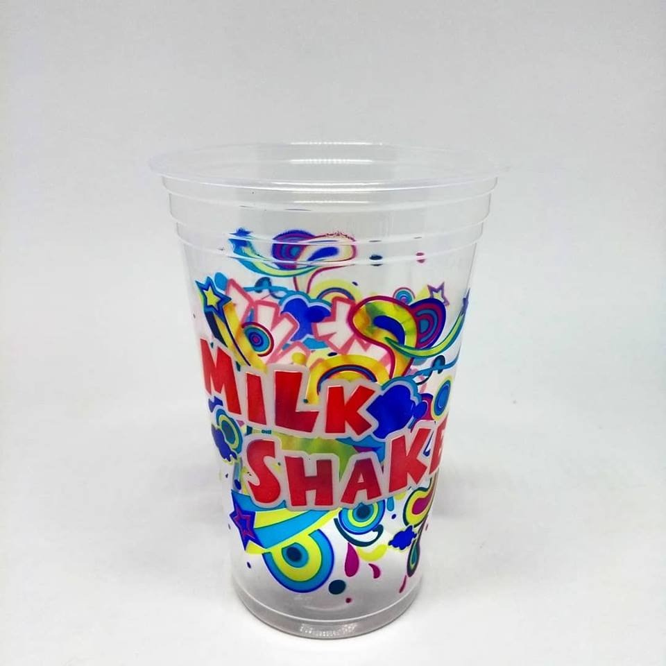 Un Copo Milk Shake Personalizado Descart Vel Ml Tampa Canudo Shopee Brasil