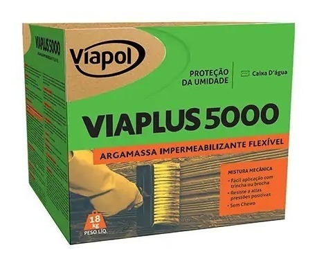 Argamassa Impermeabilizante Viaplus 5000 Flexivel Caixa 18kg