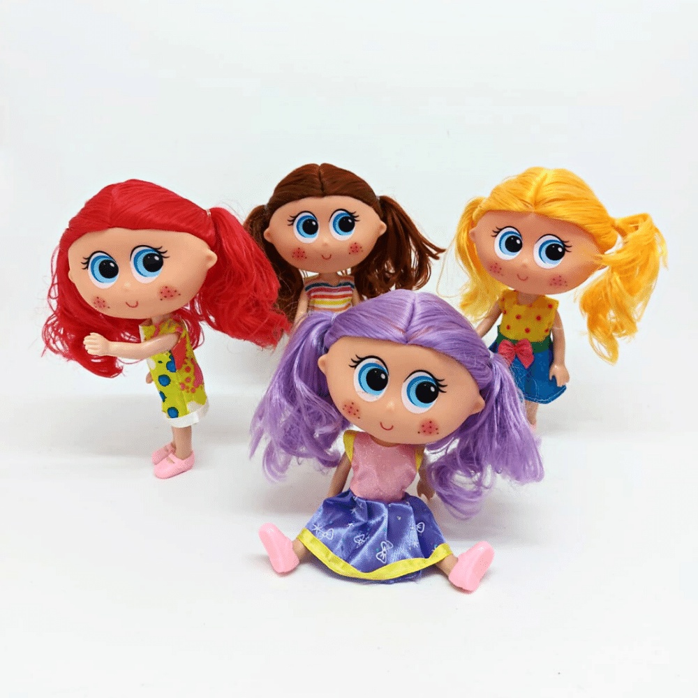 Boneca Cabelo Colorido 18cm | Shopee Brasil