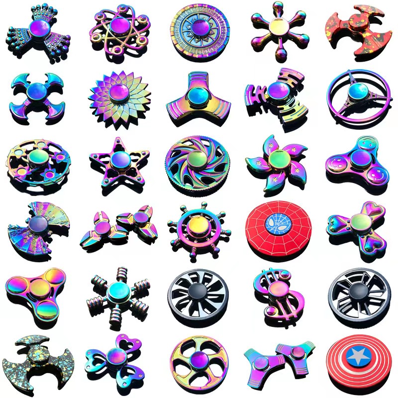 Novo Colorido Fidget Spinner Brinquedo De Descompressão Da Liga De Zinco Mão Dedo Fábrica Atacado Pião De Metal Aliviar A Eficazamento Estresse