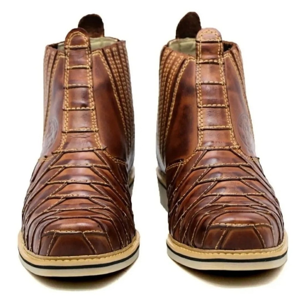 Botina masculina 100% couro legítimo bota escamada country texana