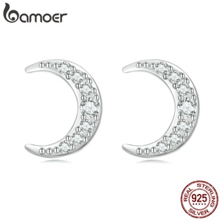 Bamoer 1 Par De Brincos De Prata Esterlina 925 Com Lua Tarraxa Versátil em Oferta na Shopee