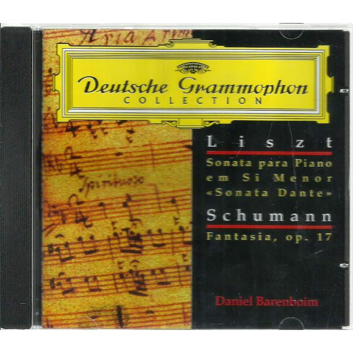 1143 Mcd- Cd Original 1999- Deutsche Grammophon- Liszt- Sonata For Piano In B Minor-Sonata Dante- Schumann- Fantasia Op 17- Clássica