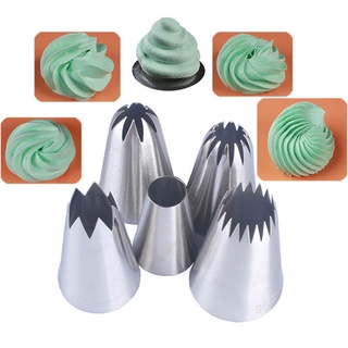 5 Pcs Bolos Decoração Set Biscoitos Suprimentos Russa Confeiteiro Piping Pastelaria Bico De Aço Inoxidável Cozinha Gadgets Fondant