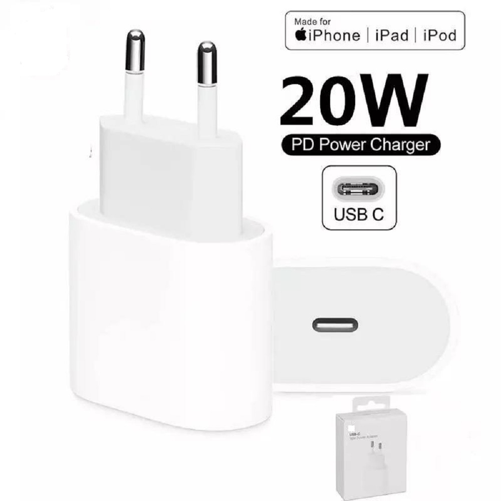 Carregador Fonte Usb-c Tomada Turbo 20w Compativel iPhone 11/12pro/XR/ Outros