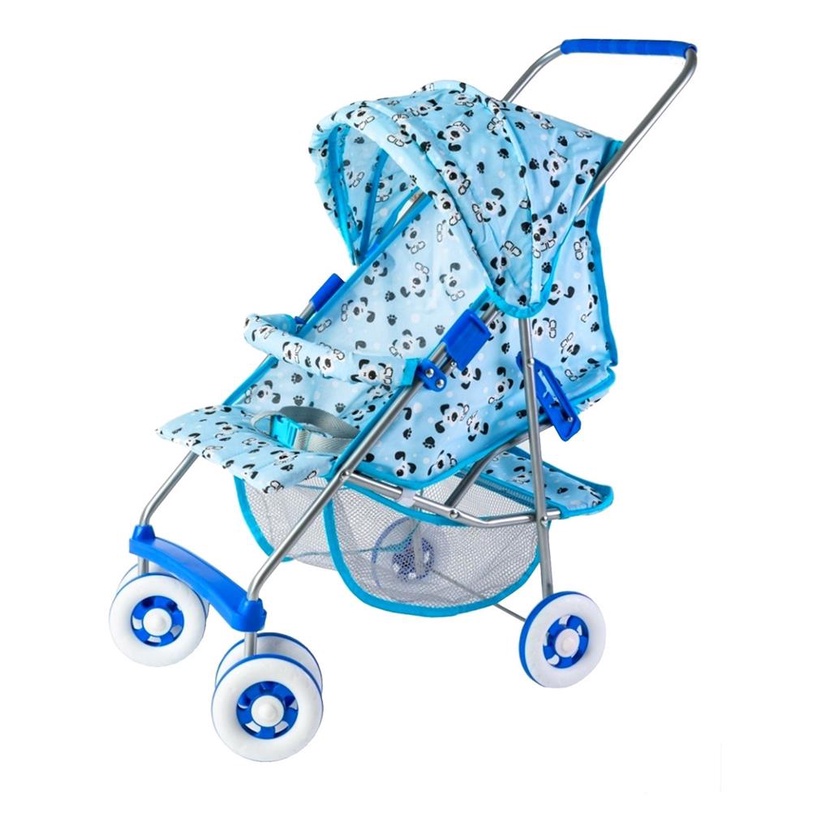 Carrinho De Boneca Milano Azul Luxo Estilo Reborn Menino