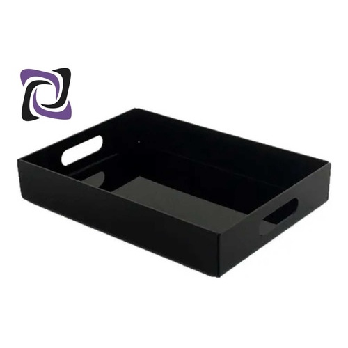 Bandeja Em Acrílico Preto Elegante Chic Destaque Gde 30x45cm