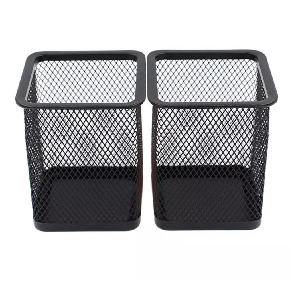 Porta Lápis Caneta E Organizador De Objetos Em Metal Aramado Quadrado Organizador de Mesa Escritório