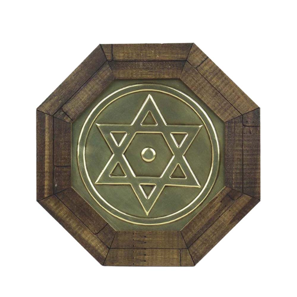 Quadro Oitavado Radiônico Estrela de Davi 18cm