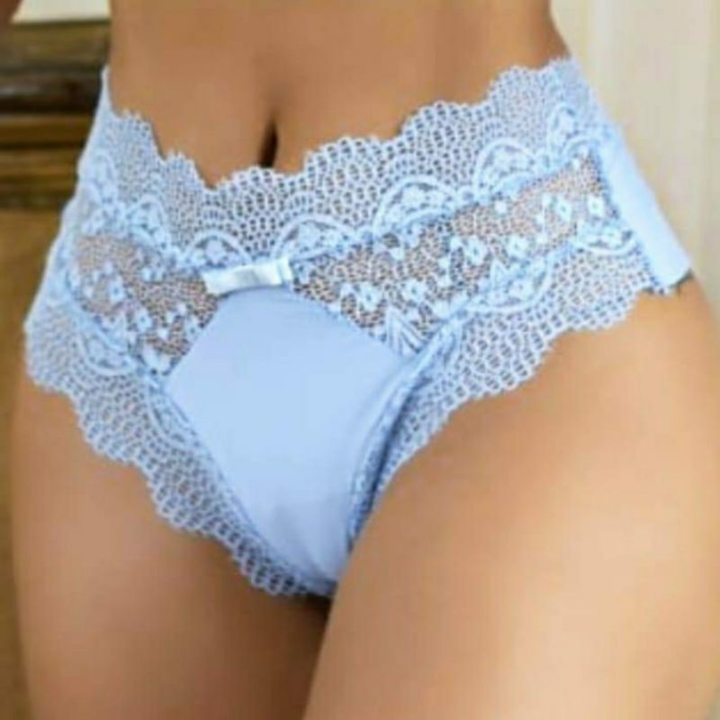 Kit Calcinha Fio Duplo Conforto Cós Alto Renda Luxo Forro 100% Algodão Poliamida