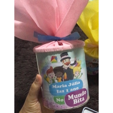 Kit Festa: Rótulos de Lata até 800gr 12 unid.+ Toper de Docinhos 50 unid.+ Etiquetas de Tubete 15 unid. + Etiquetas redondas 5 cent. 10 unid. (faço todas quantidades)