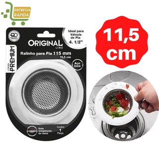Ralo para Pia Grande Com Borda de Cozinha em Inox 11,5cm