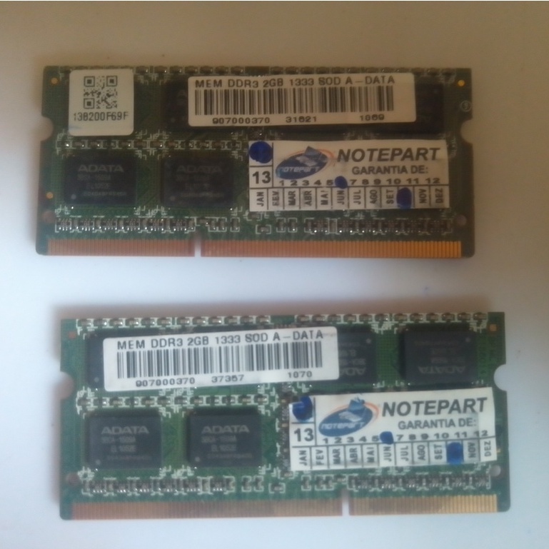 Kit 2 Unidades Memoria Ram Notebook 2x2GB DDR3 - NOTEPART