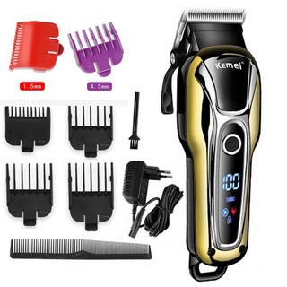 Kemei Barbearia Aparador De Pêlos Para Homens Cabelo Barba Profissional Cortador Elétrico Máquina De Corte De Sem Fio