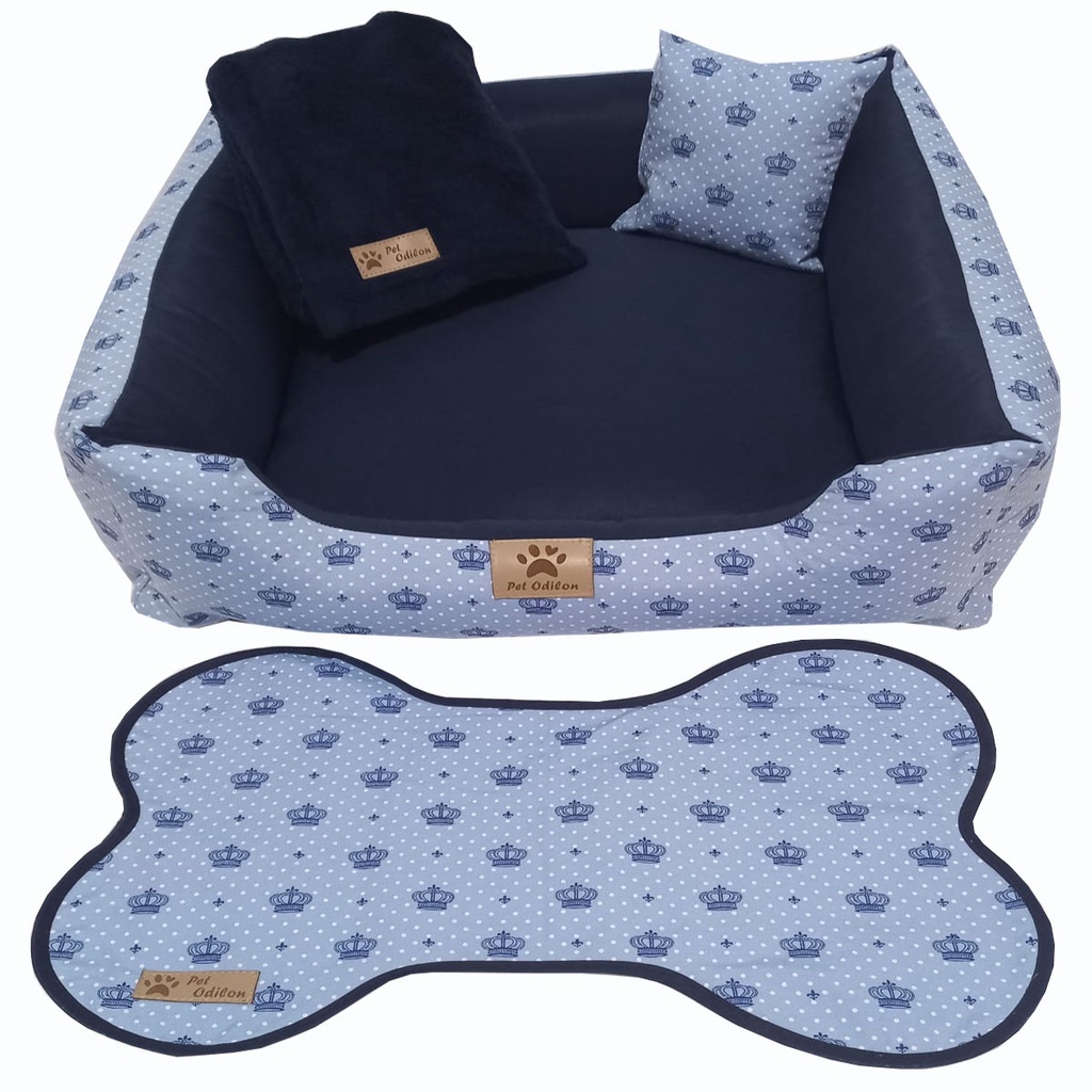 Cama Pet 60x60 Kit 4 Peças Manta E Jogo Americano 100% lavável. Varias Estampas. em Oferta na Shopee