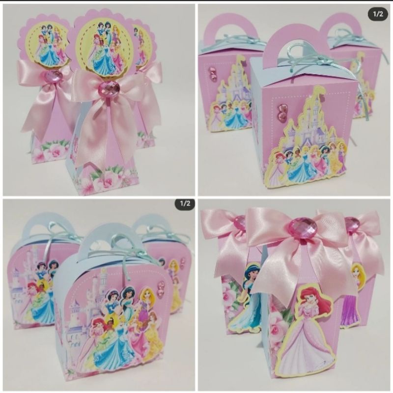 10 Caixas Personalizada - Tema Princesas - Lembrancinha Infantil - Mesversario