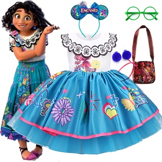 Mirabel Todller Encanto Crianças Princesa Trajes Cosplay Para Meninas Vestidos Tutu Do Bebê Festa De Aniversário Flores Vestido