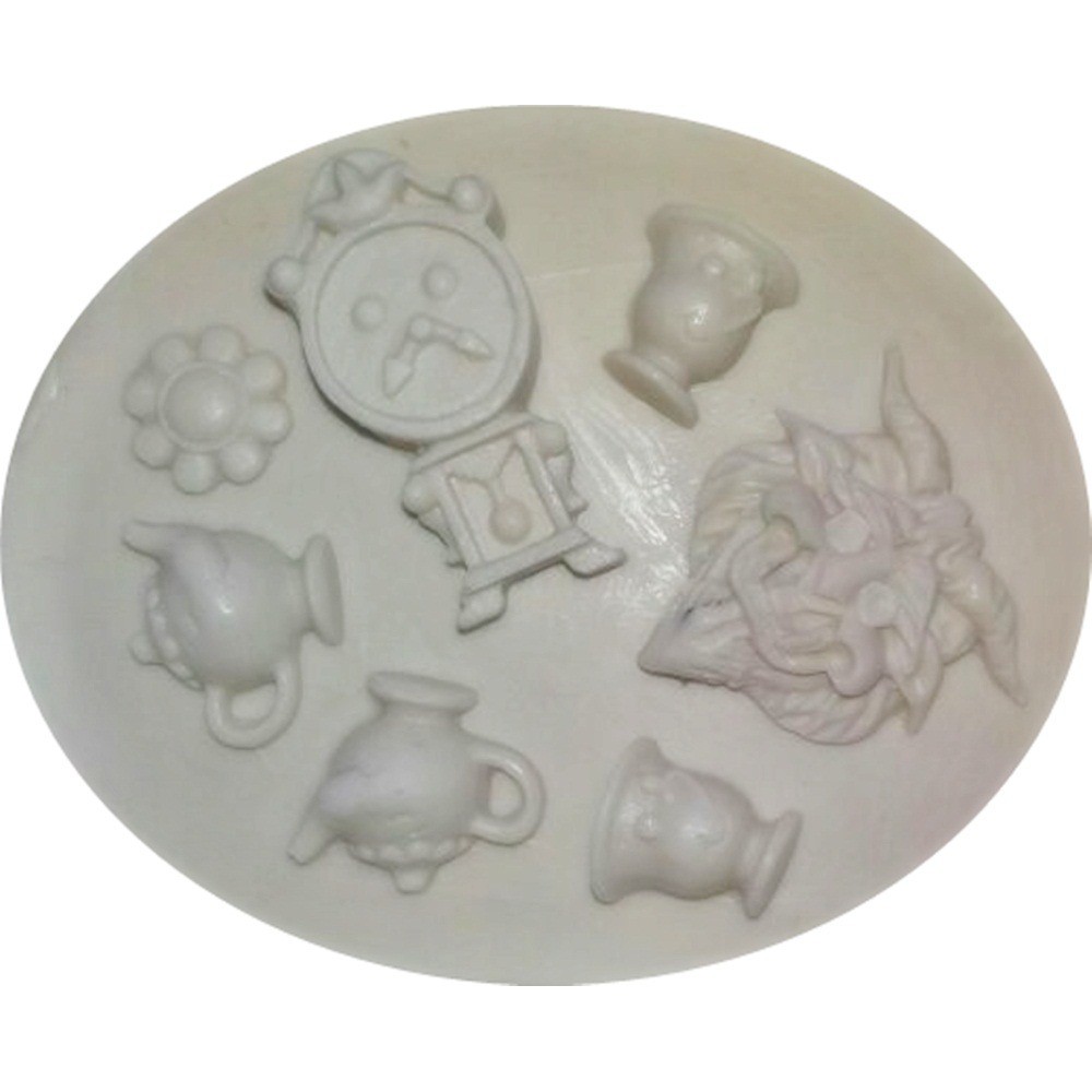 Molde De Silicone Bela E A Fera Para Pasta Americana Biscuit