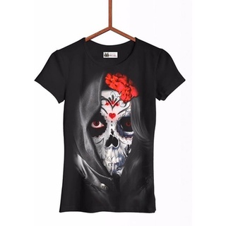 Feminina Camisa Camiseta Caveira 3d Mexicada La Muerte Morte