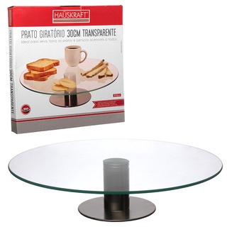 Prato giratorio centro de mesa transparente 30 cm bailarina de vidro para bolos confeiteir...