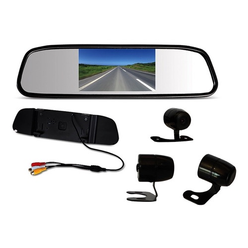 Kit Espelho Retrovisor Com Tela Lcd 4.3 + Camera Re Colorida em Oferta na Shopee