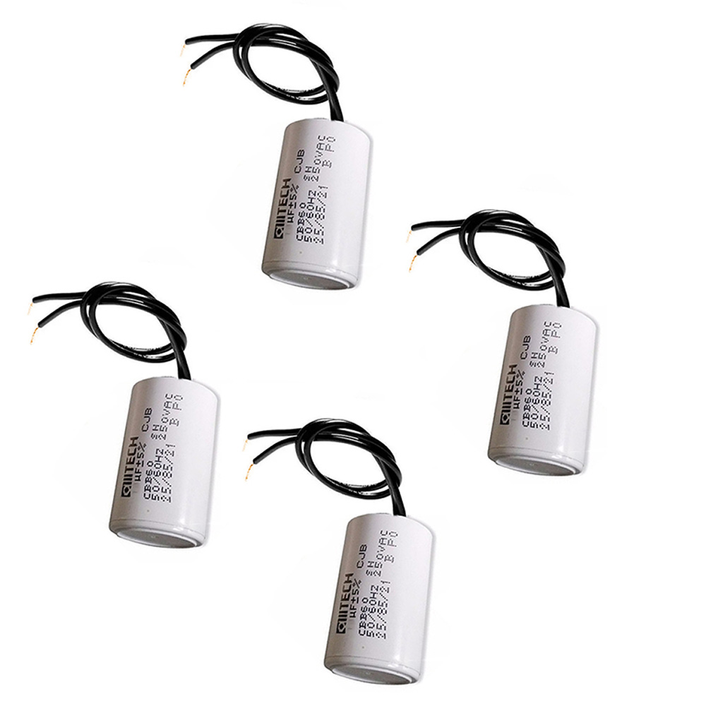 Kit 4 Capacitores 2 Fios Metalizados Motor 18UF 250 VAC MVM