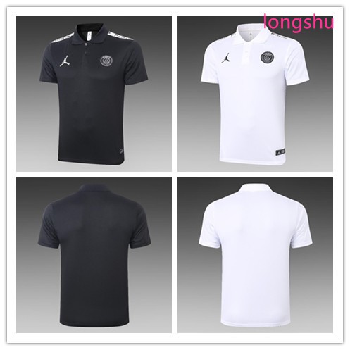 2020 2021 Paris Jordan Psg Camisa Polo Preto Branco Camisa Polo De Futebol Shopee Brasil