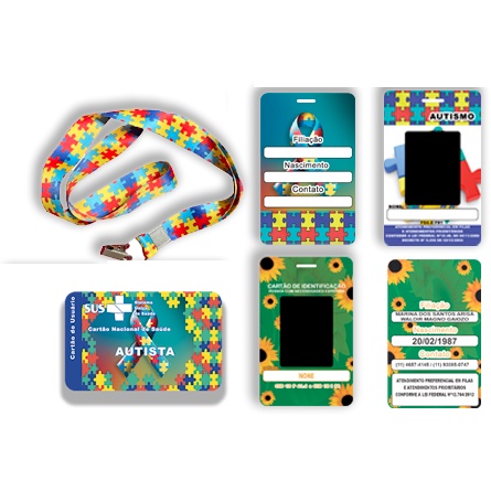 Crachá Personalizado identificação Autista Autismo PVC