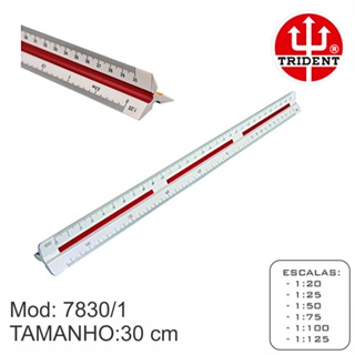 Escalimetro Trident 7830 Escala Triangular numero 1 Desetec em Oferta na Shopee