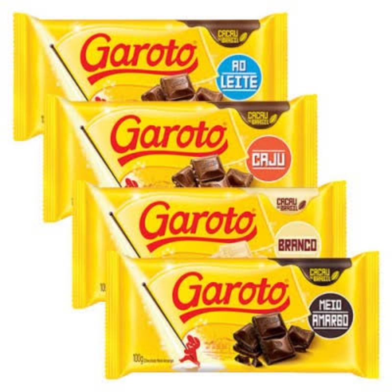 Barra de Chocolate Garoto Diversos Sabores Tablete 90g Shopee Brasil