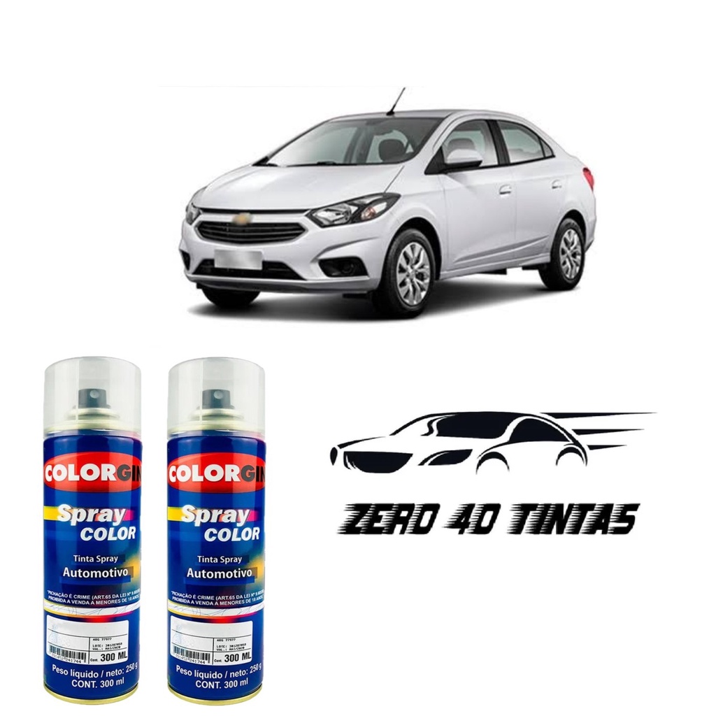 Tinta Automotiva Spray Branco Summit GM + Verniz 300 ml + lixa para reparos