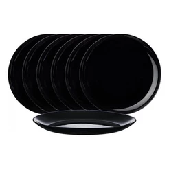 Pratos de Sobremesa, Jogo de Pratos Preto Para Jantar e Sobremesa 9cm 6 Peças - Ruvolo