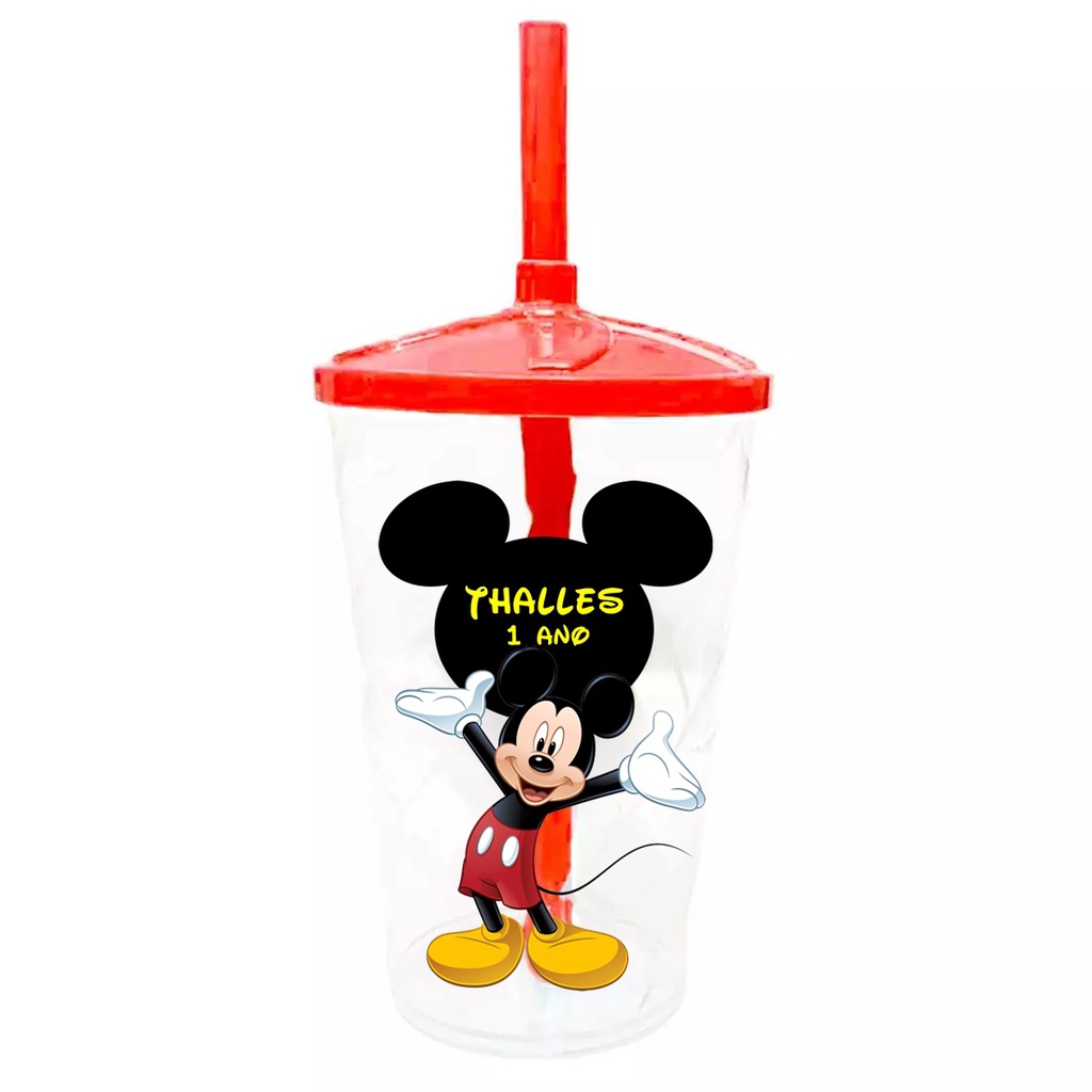 10 Copos Twister Shake 400ml Personalizado Lembrancinha Infantil Mickey em Oferta na Shopee