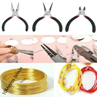 Kit Arame Alumínio 1mm 10 Metros  P/ Biju + 3 Alicate P/ Promoção em Oferta na Shopee