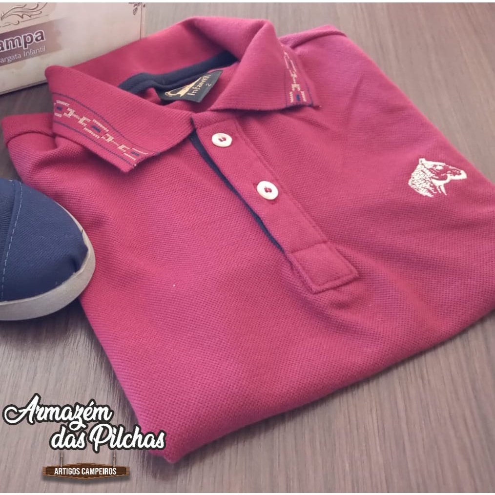 Camisa Polo Infantil Bordada