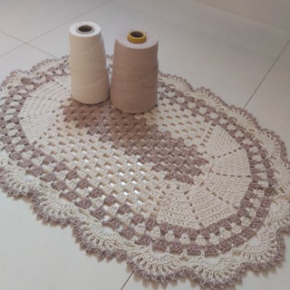 Tapete Verão de crochê oval, ideal para quarto, porta de entrada, banheiro, cozinha em Oferta na Shopee
