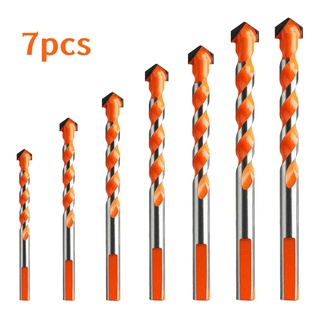 7pçs Broca Triangular Multifuncional De 3-12mm Para Telha De Perfuração , Concreto , Parede , Metal E Madeira Brocas